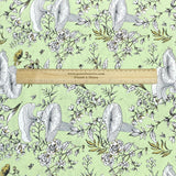 3 Metres, Premium Quality, Printed Dressmaking Viscose - 55" Wide (Light Green)