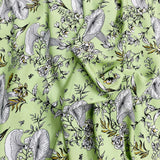 3 Metres, Premium Quality, Printed Dressmaking Viscose - 55" Wide (Light Green)
