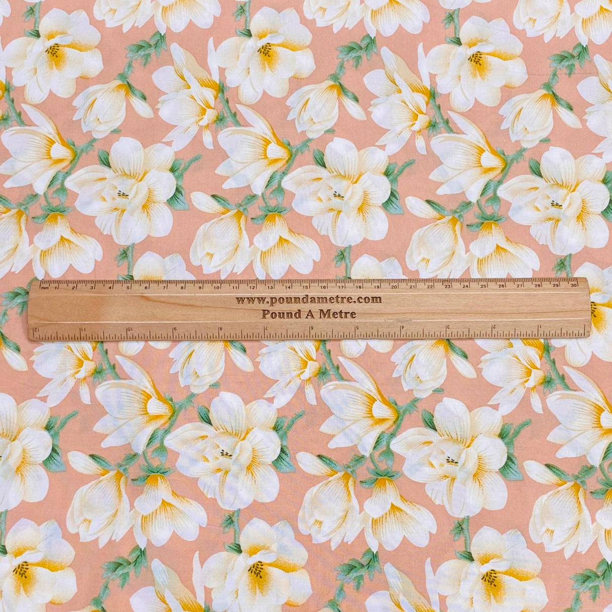 3 Metres, Premium Quality, Printed Dressmaking Viscose - 55" Wide (Pink Flower)