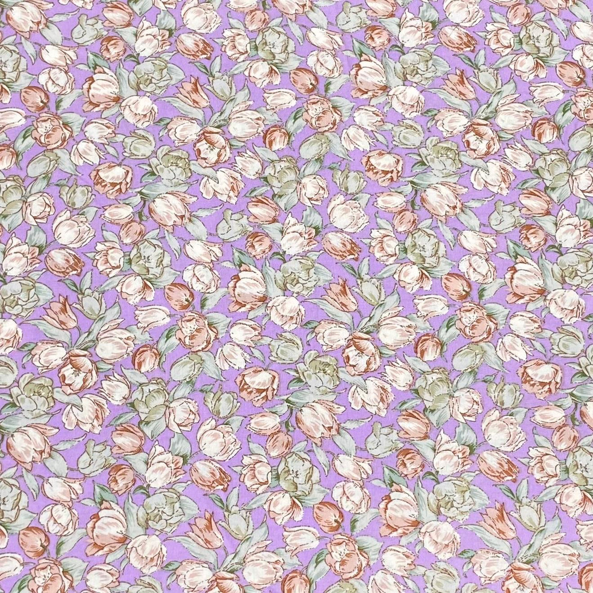 3 Metres, Premium Quality, Printed Dressmaking Viscose - 55" Wide (Lilac Blossom)