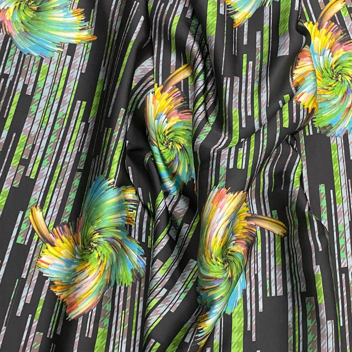 3 Metres Luxury Lounge Wear Printed Satin 55” Wide (Turquoise Floral)