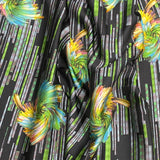 3 Metres Luxury Lounge Wear Printed Satin 55” Wide (Turquoise Floral)