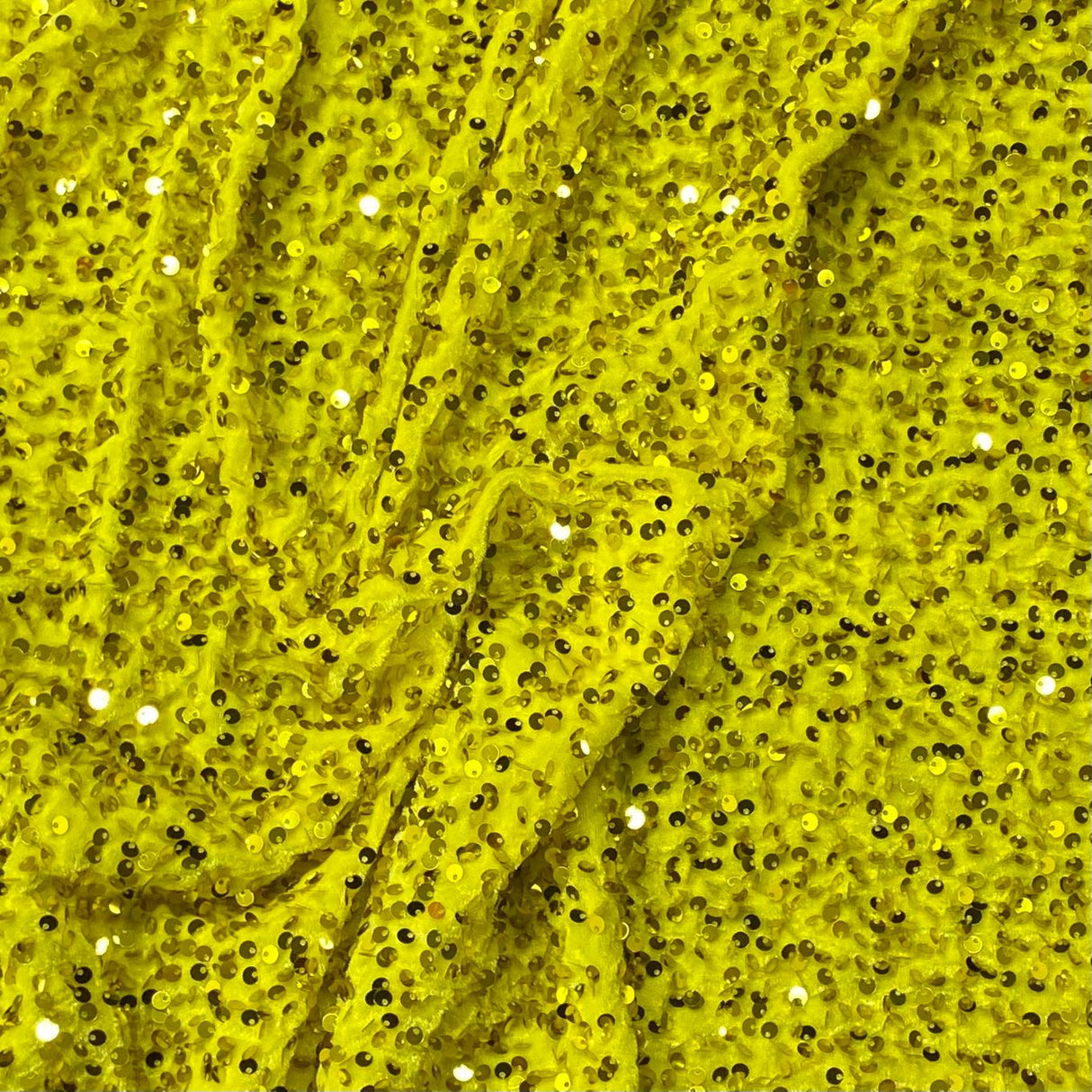 Luxurious Sequins On Velvet- 55" Wide - (Yellow)