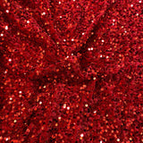 Luxurious Sequins On Velvet- 55" Wide - (Red)