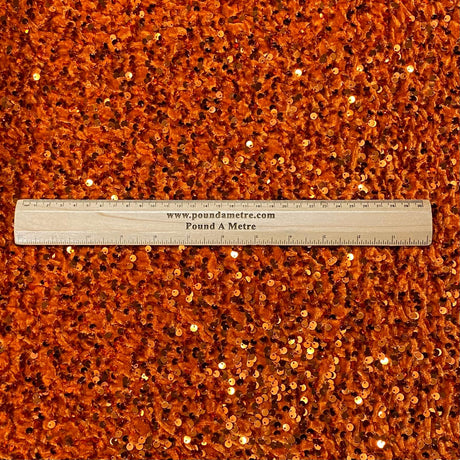 Luxurious Sequins On Velvet- 55" Wide - (Orange)