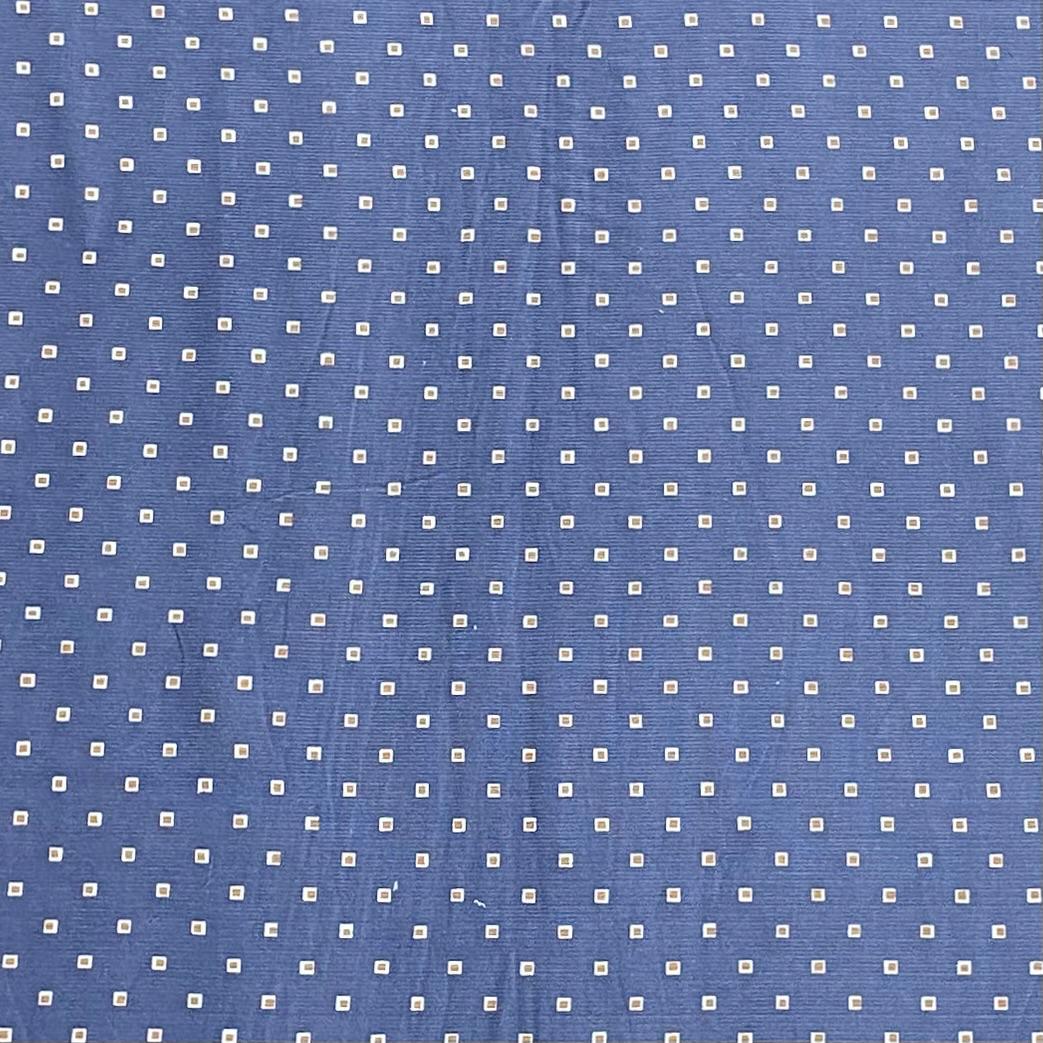 3 Metres Printed Needle Cord Cotton Corduroy 55" Wide  (Blue Squares)