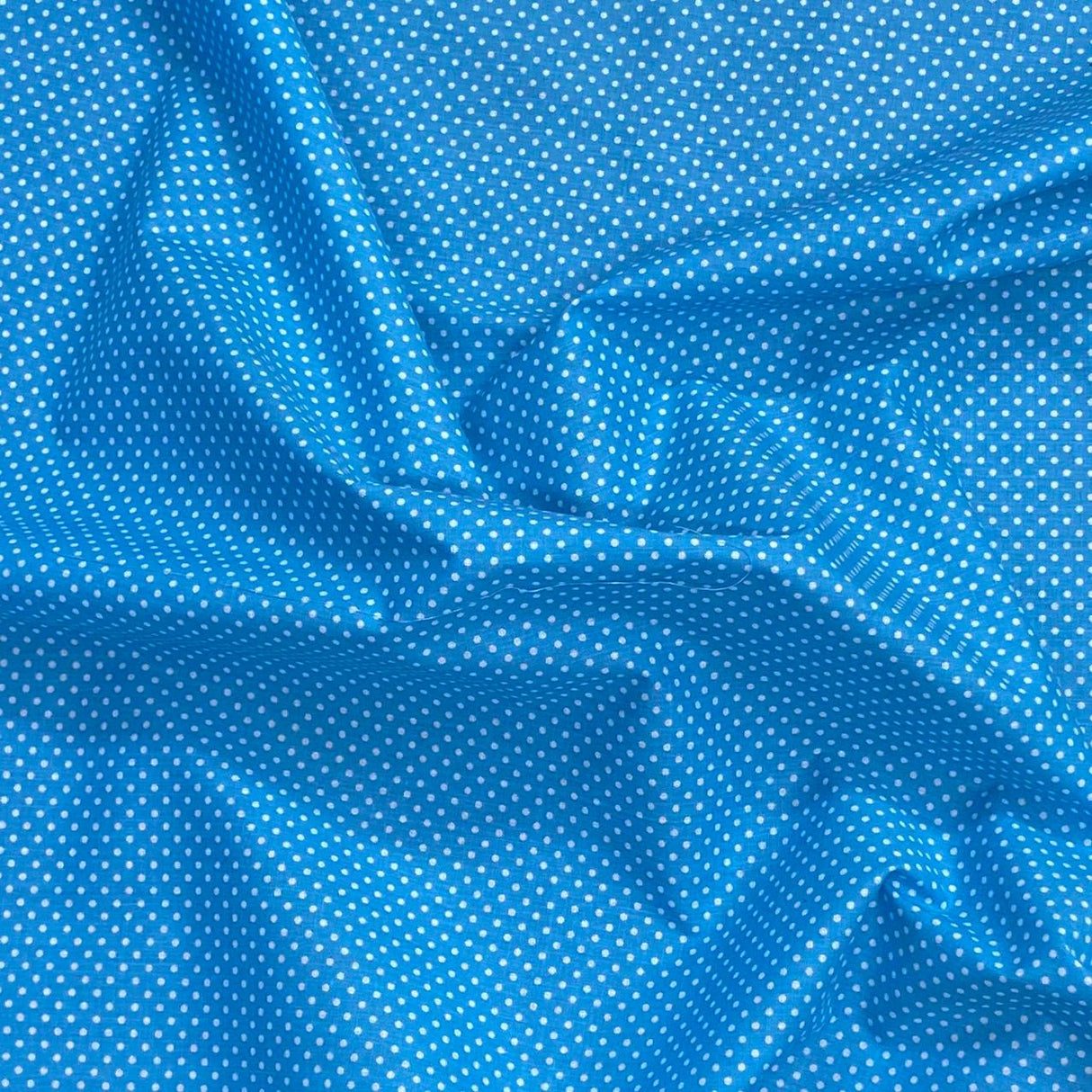 3 Metres Dressmaking Poly-Cotton - 45" wide (Sky Polka)