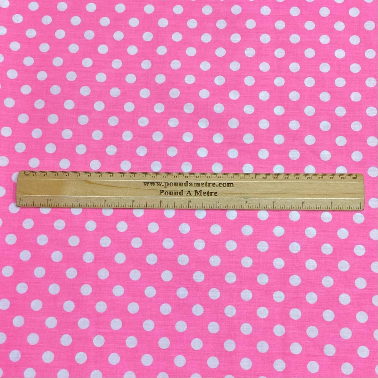 3 Metres Dressmaking Poly-Cotton - 45" wide (Pink Polka)