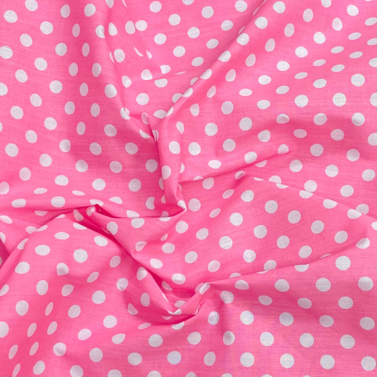 3 Metres Dressmaking Poly-Cotton - 45" wide (Pink Polka)