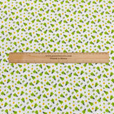 3 Metres Luxury 100% Cotton - 36" Wide - (White & Green Floral)