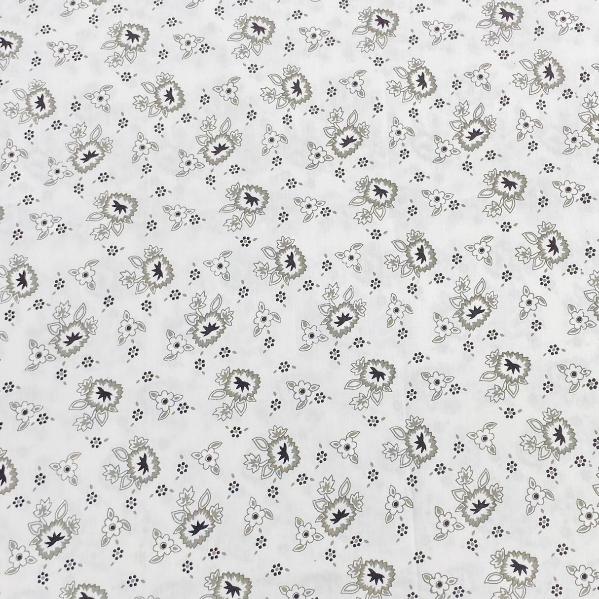 3 Metres Luxury 100% Cotton - 36" Wide - (Black & Grey Floral)