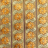 Per Metre, Metallic Trimming, 25mm Wide (Mustard Floral)