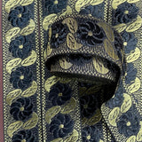 Per Metre, Metallic Trimming, 25mm Wide (Black Floral)