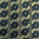 Per Metre, Metallic Trimming, 25mm Wide (Black Floral)