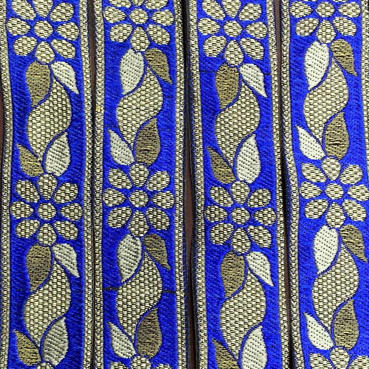 Per Metre, Metallic Trimming, 25mm Wide (Royal & Gold)