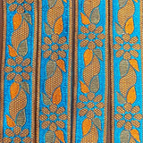 Per Metre, Metallic Trimming, 25mm Wide (Blue & Orange)
