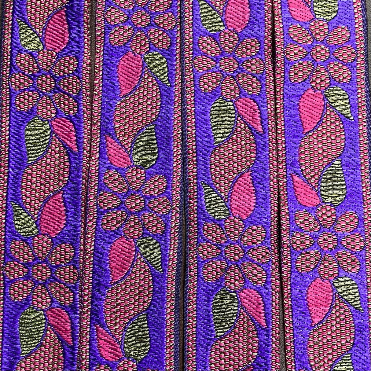 Per Metre, Metallic Trimming, 25mm Wide (Purple & Cerise)