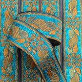 Per Metre, Metallic Trimming, 25mm Wide (Teal & Orange)