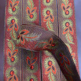 Per Metre, Metallic Trimming, 45mm Wide (Red & Gold)