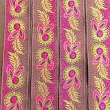 Per Metre, Metallic Trimming, 45mm Wide (Pink & Gold)