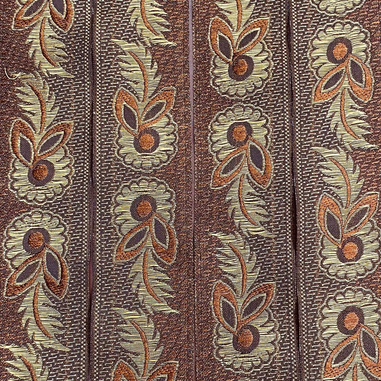 Per Metre, Metallic Trimming, 45mm Wide (Brown & Gold)