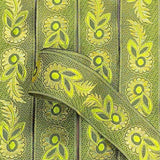 Per Metre, Metallic Trimming, 45mm Wide (Green & Gold)