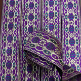 Per Metre, Metallic Trimming, 45mm Wide (Purple & Light Gold)