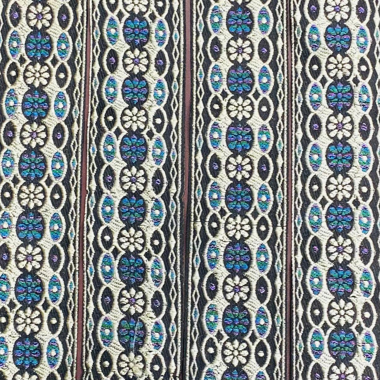 Per Metre, Metallic Trimming, 45mm Wide (Black & Light Gold)