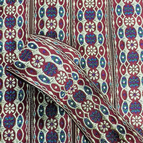 Per Metre, Metallic Trimming, 45mm Wide (Red & Light Gold)