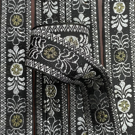 Per Metre, Metallic Trimming, 30mm Wide (Black)
