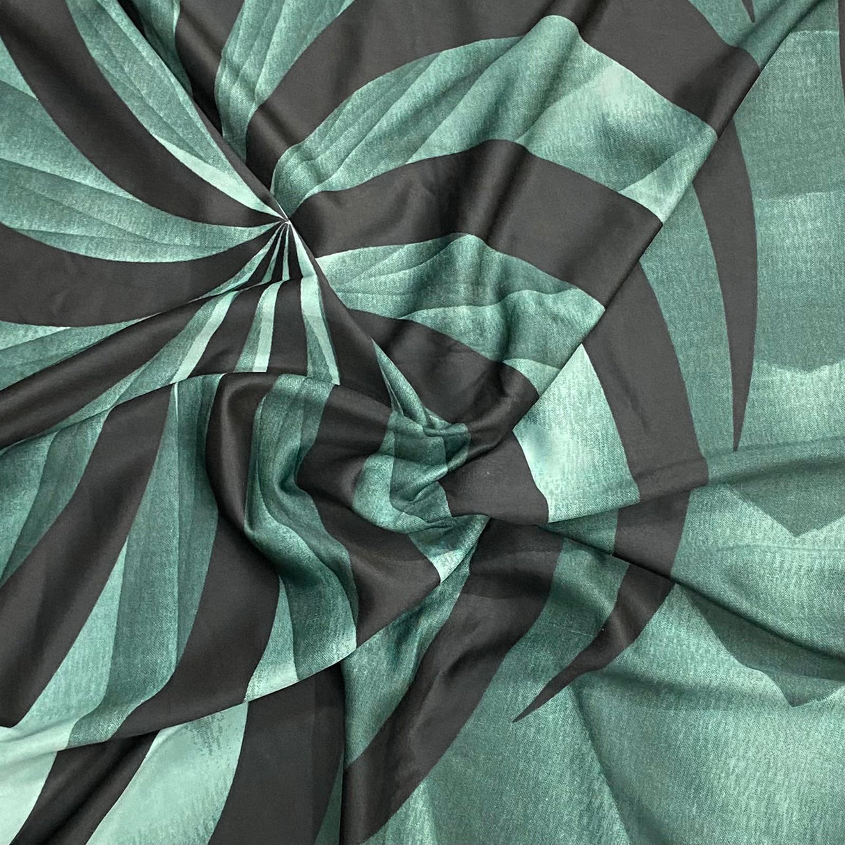 3 Metres Luxurious Polyester Jersey 45” Wide - (Green & Black)