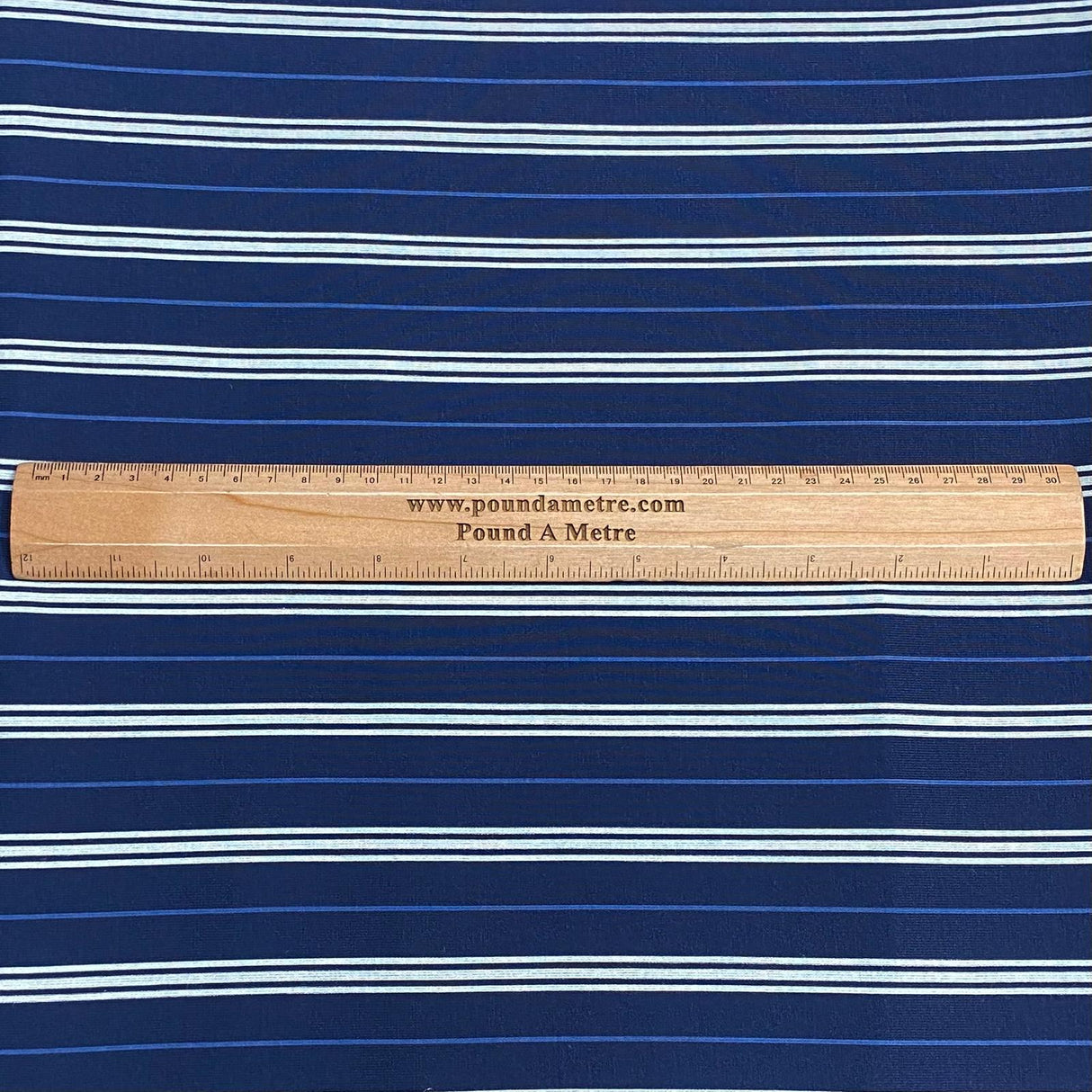 3 Metre Luxurious Soft Viscose Jersey - 60"-  (Navy Stripes)