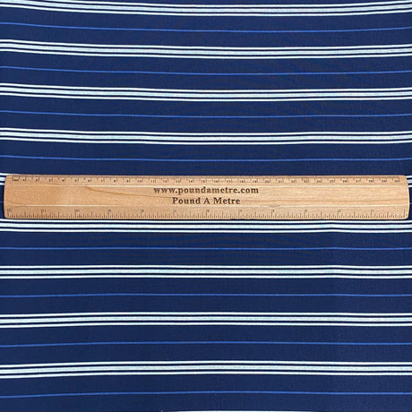3 Metre Luxurious Soft Viscose Jersey - 60"-  (Navy Stripes)