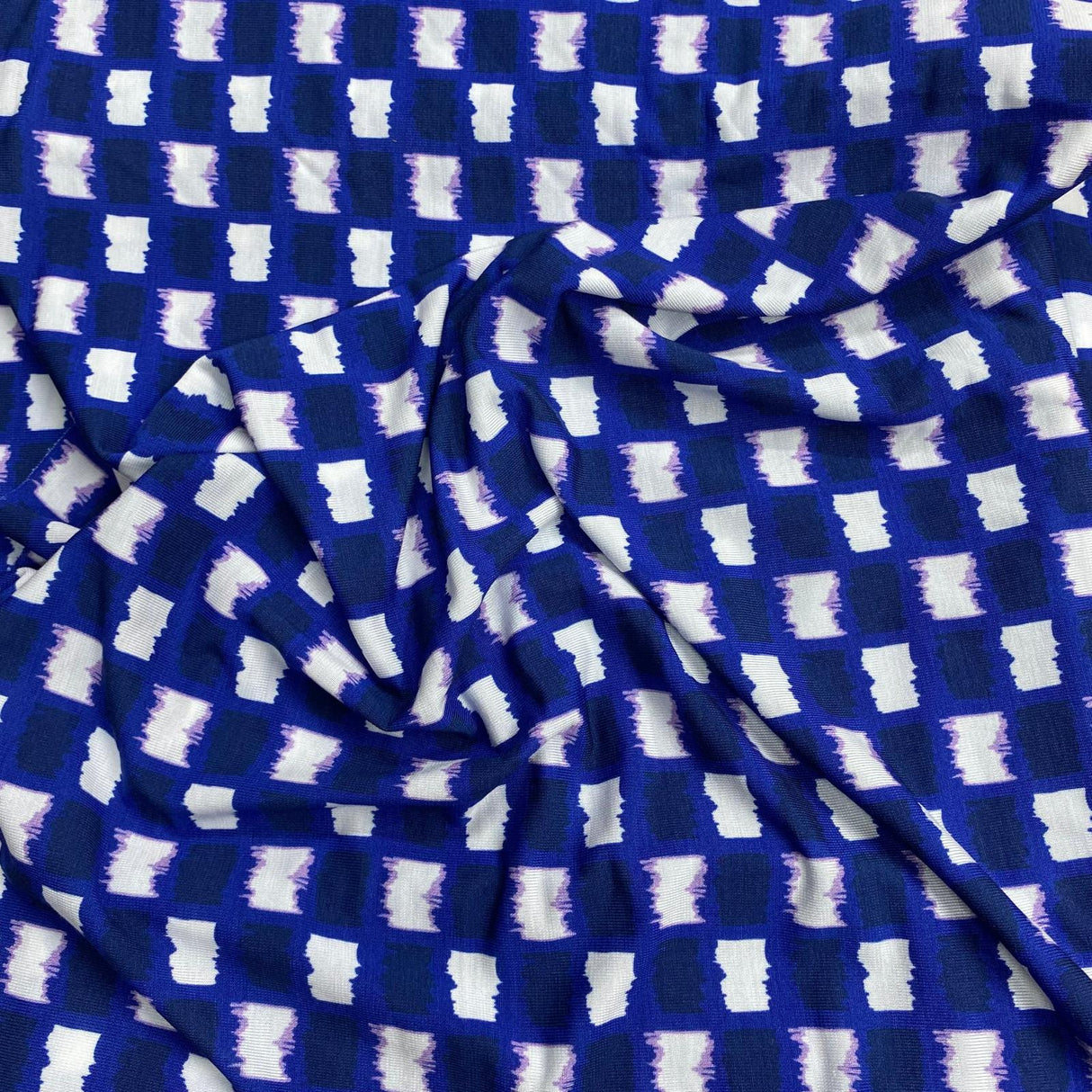3 Metre Luxurious Soft Viscose Jersey - 60"-  (White & Blue)