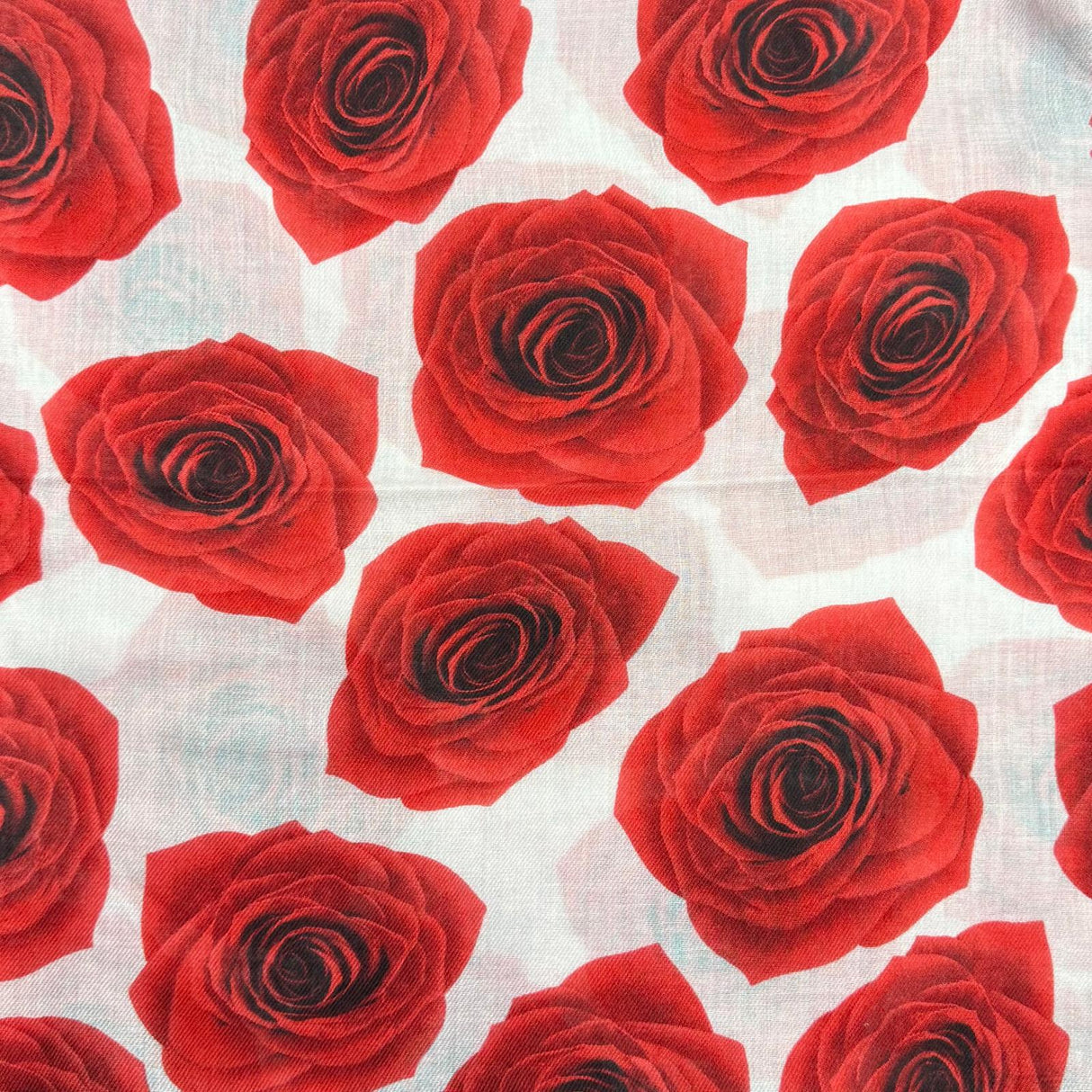 1.8 Metre Super Soft Pashmina Fabric - 37"-  (Red Roses)
