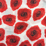 1.8 Metre Super Soft Pashmina Fabric - 37"-  (Red Roses)