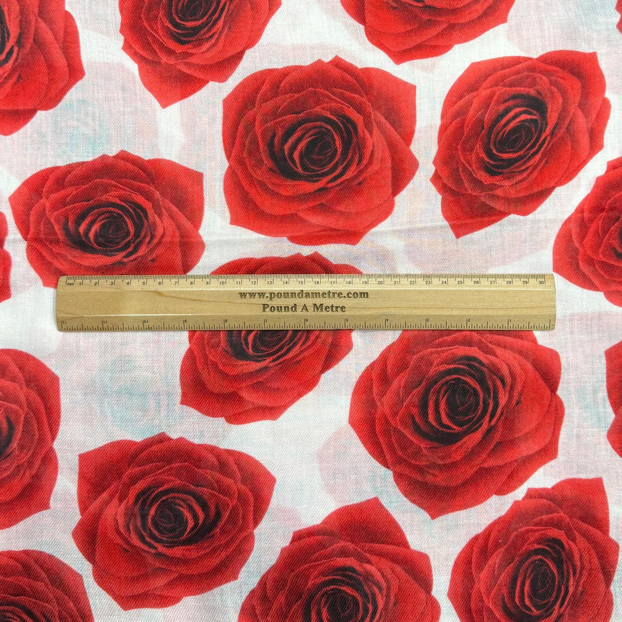1.8 Metre Super Soft Pashmina Fabric - 37"-  (Red Roses)
