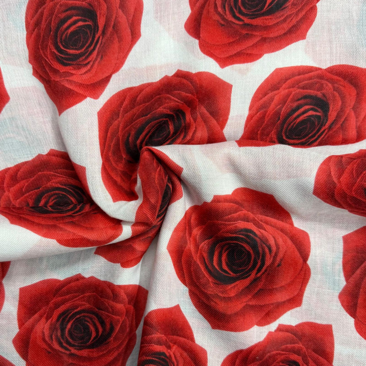 1.8 Metre Super Soft Pashmina Fabric - 37"-  (Red Roses)