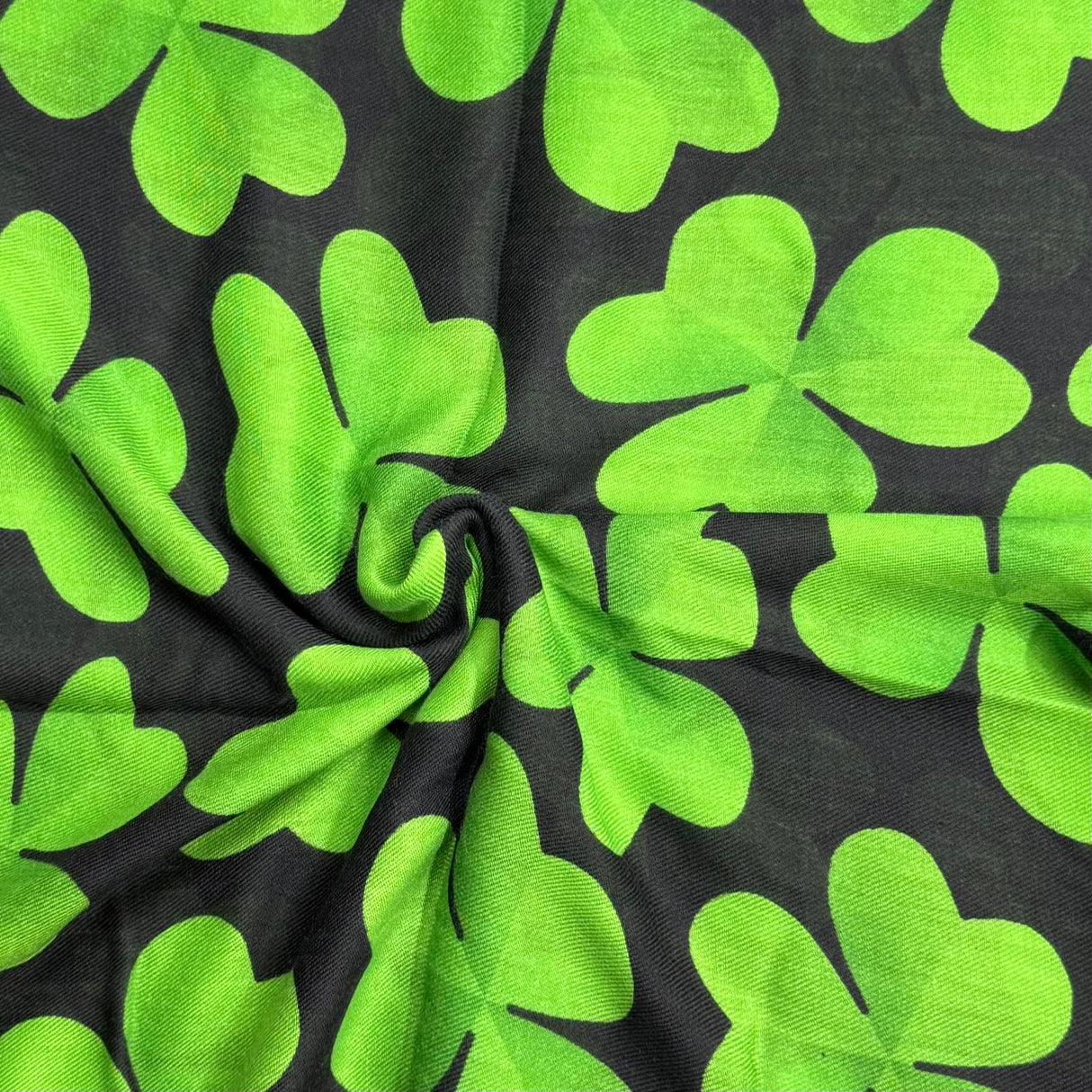 1.8 Metre Super Soft Pashmina Fabric - 37"-  (Green & Black Roses)