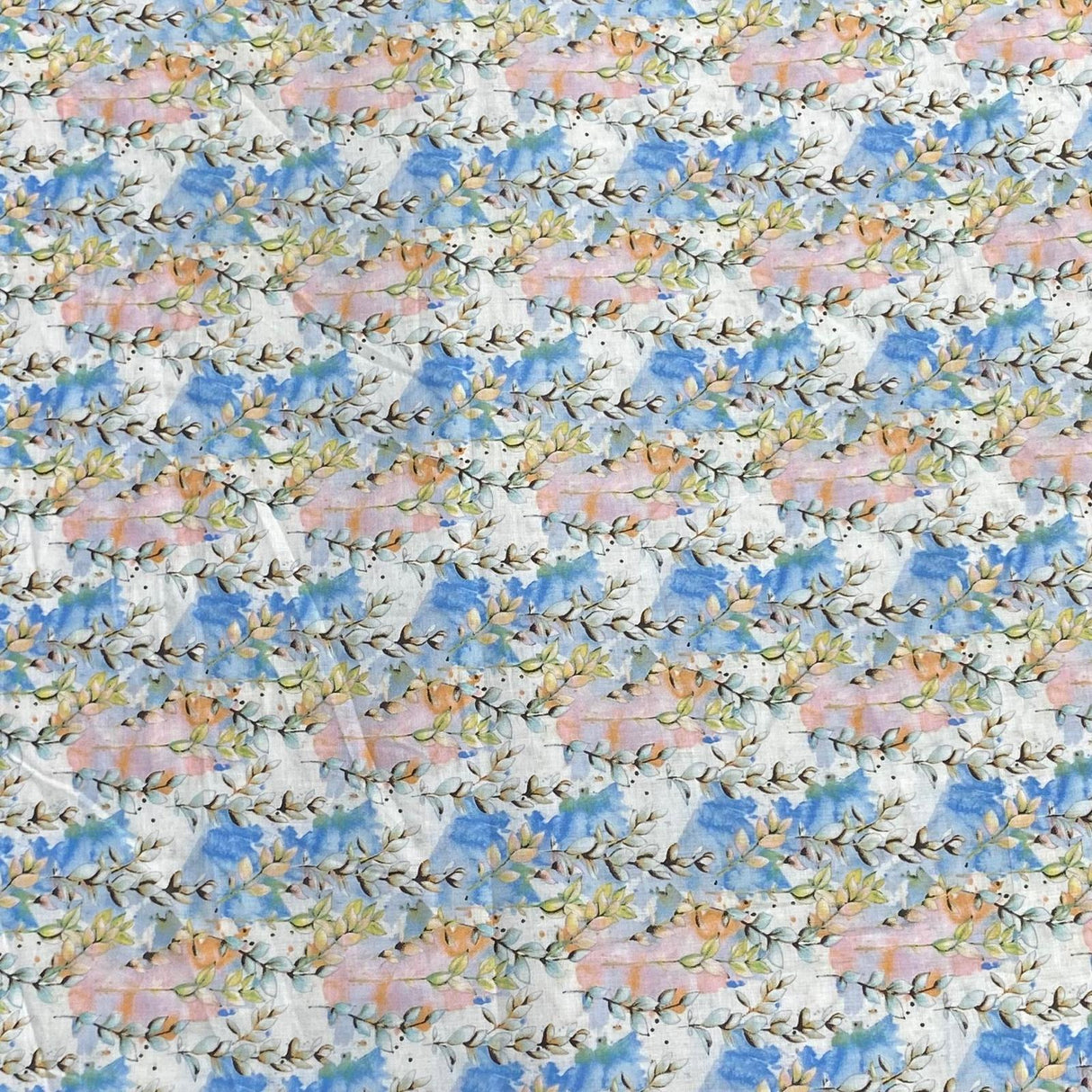 Per Metre Luxury Dressmaking 100% Digital Printed Cotton Lawn- 55" (Garden)