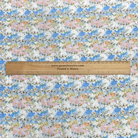 Per Metre Luxury Dressmaking 100% Digital Printed Cotton Lawn- 55" (Garden)