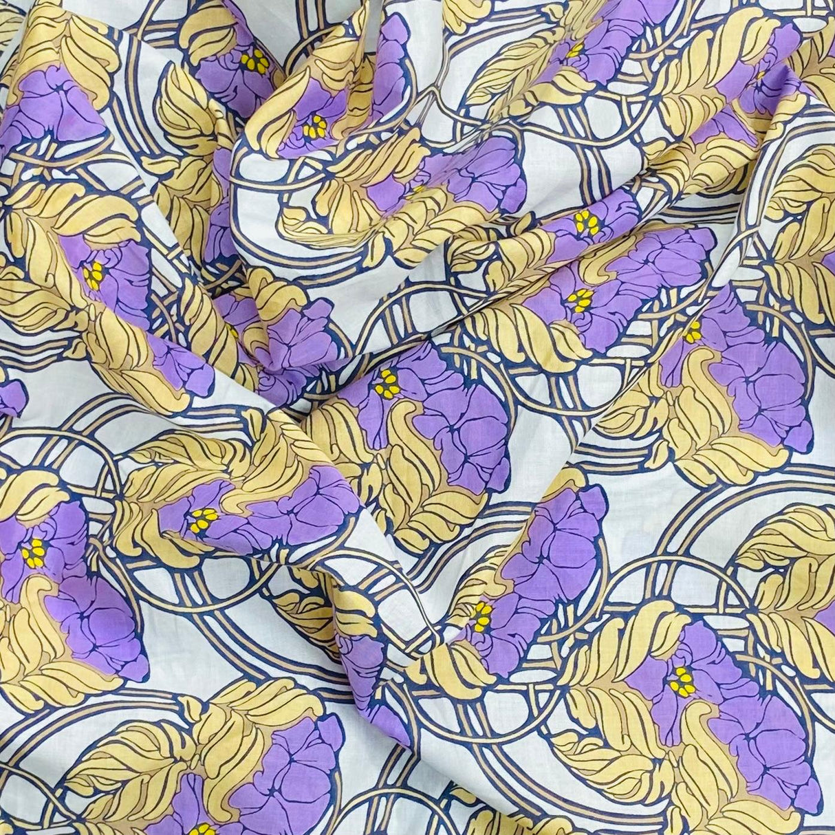 Per Metre Luxury Dressmaking 100% Digital Printed Cotton Lawn- 55" (Multi)