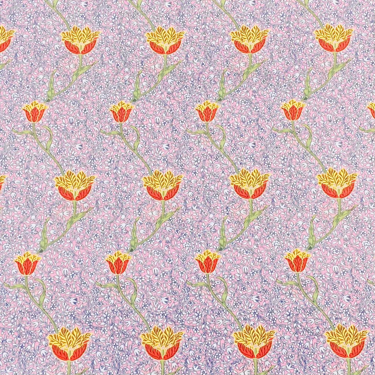 Per Metre Luxury Dressmaking 100% Digital Printed Cotton Lawn- 55" (Pink)