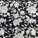 Per Metre Luxury Dressmaking 100% Digital Printed Cotton Lawn- 55" (Black)