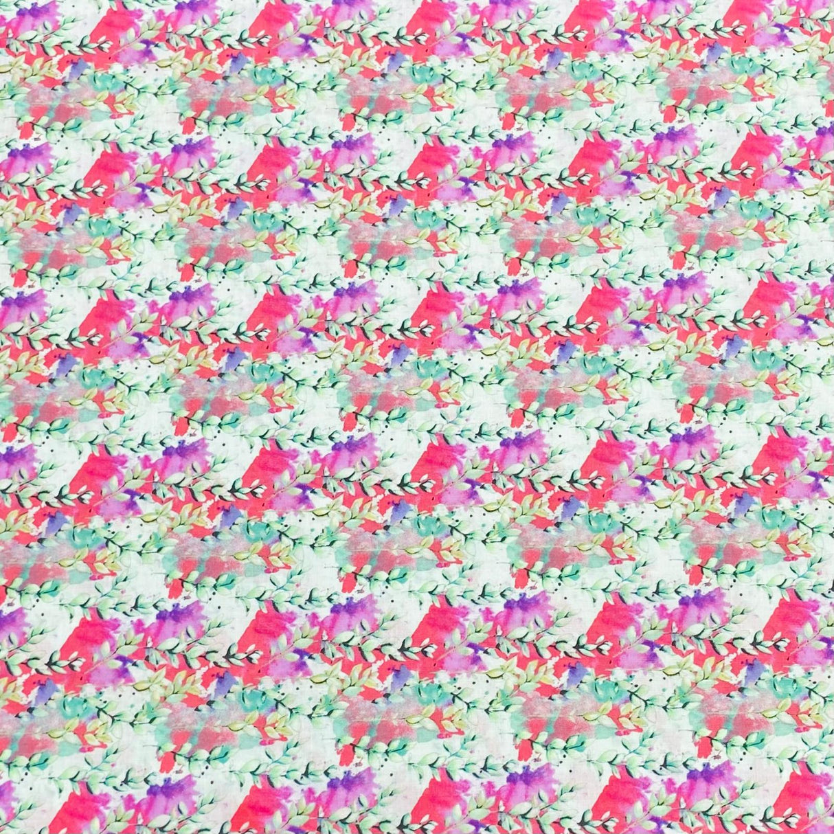 Per Metre Luxury Dressmaking 100% Digital Printed Cotton Lawn- 55" (Blooming)