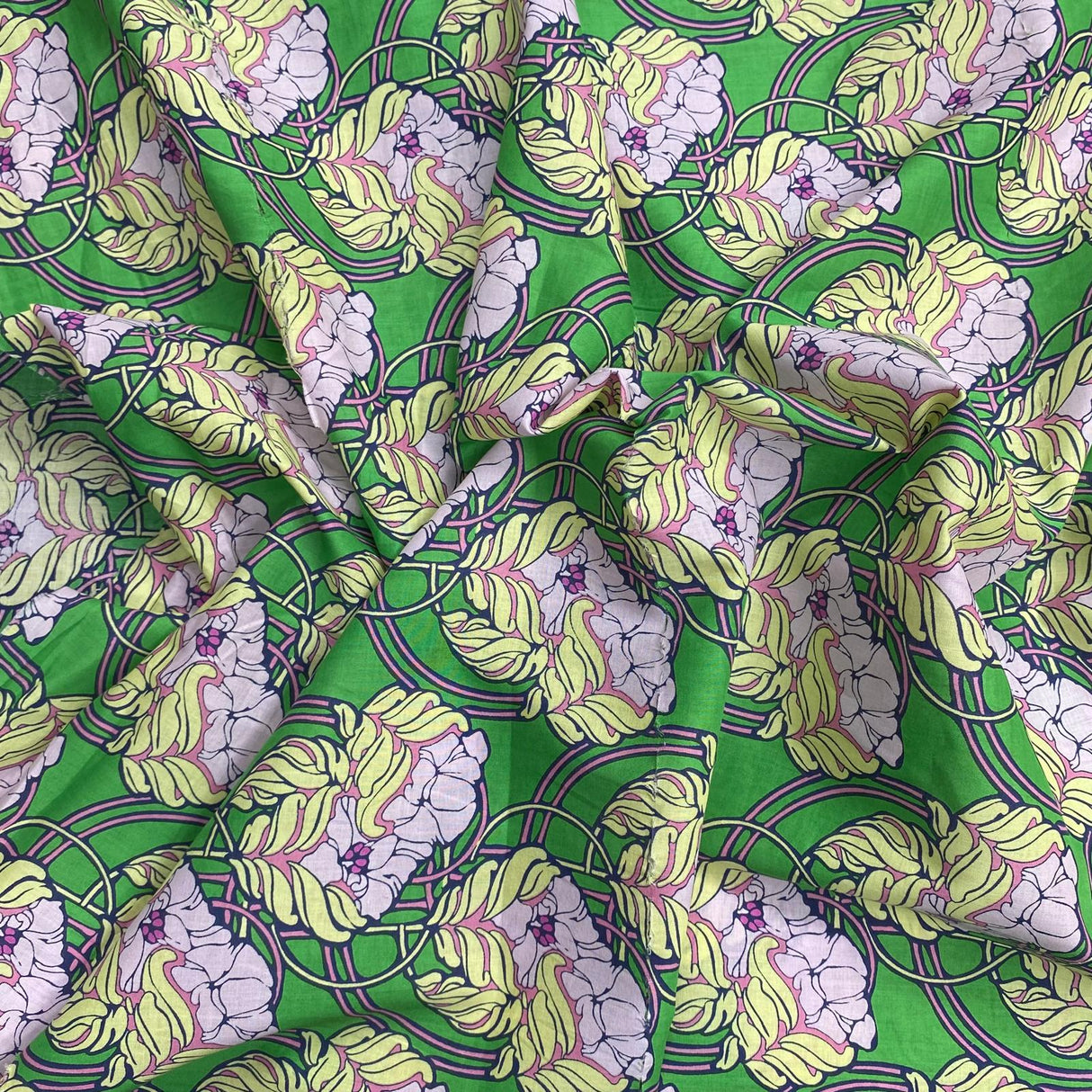 Per Metre Luxury Dressmaking 100% Digital Printed Cotton Lawn- 55" (Patch)