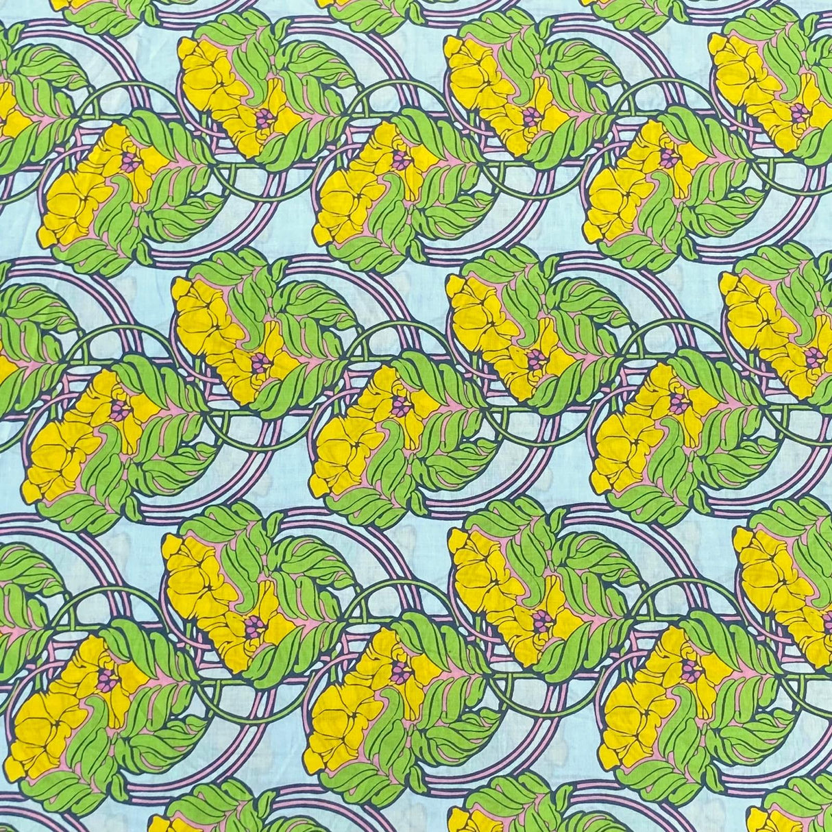 Per Metre Luxury Dressmaking 100% Digital Printed Cotton Lawn- 55" (Flower Patch)