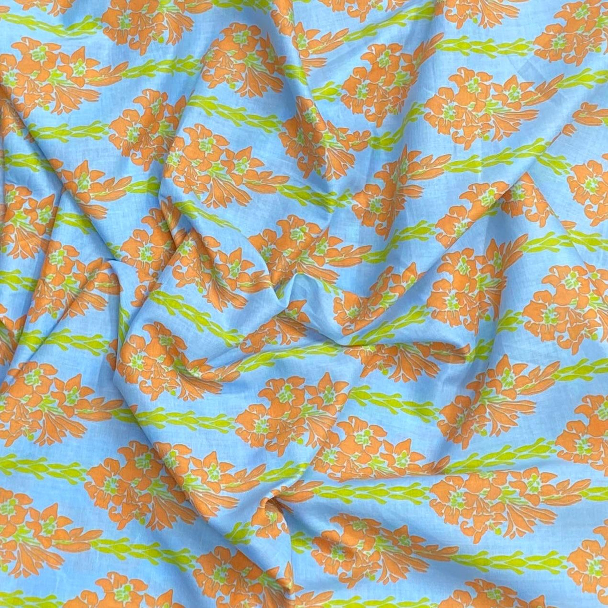 Per Metre Luxury Dressmaking 100% Digital Printed Cotton Lawn- 55" (Floral)