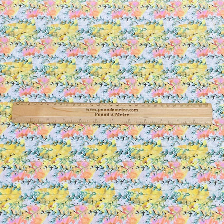 Per Metre Luxury Dressmaking 100% Digital Printed Cotton Lawn- 55" (Bloom)