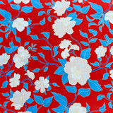 Per Metre Luxury Dressmaking 100% Digital Printed Cotton Lawn- 55" (Red)